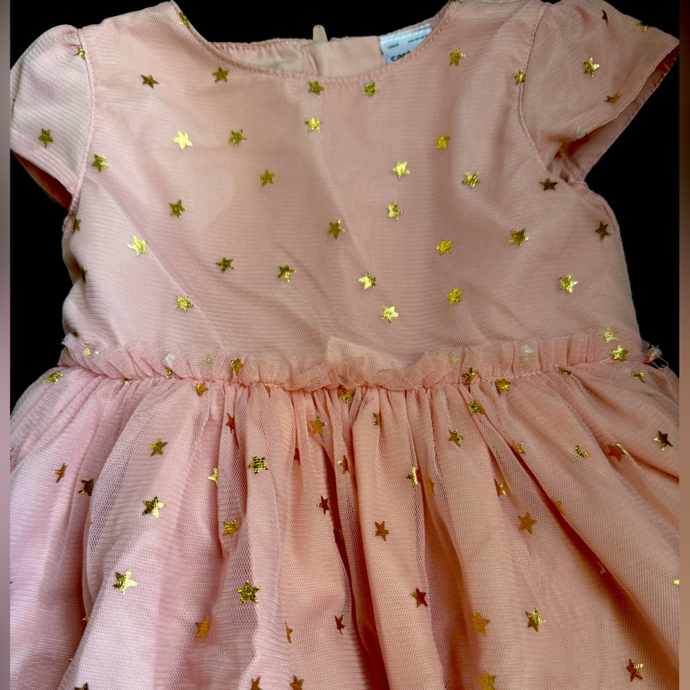 Pink Dress with Gold Stars for Baby Girl